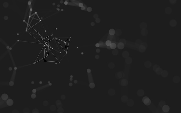 Abstrait. Technologie des molécules avec des formes polygonales, reliant des points et des lignes. Structure de connexion. Visualisation des mégadonnées.