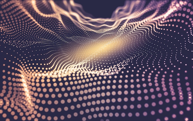 Abstrait. Technologie de molécules avec des formes polygonales, reliant des points et des lignes. Structure de connexion. Visualisation des mégadonnées.