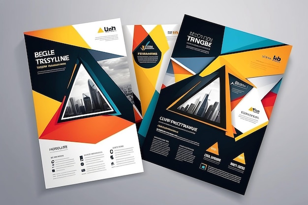Abstrait Triangle Brochure modèle vectoriel de conception de flyer en taille A4