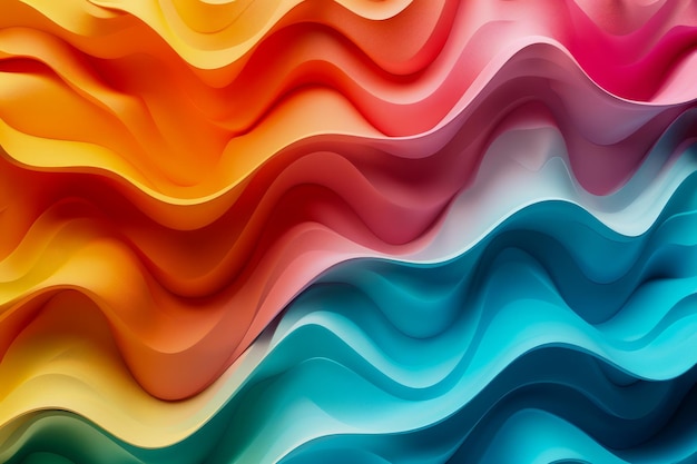 Abstrait Vagues colorées Arrière-plan avec des courbes vibrantes et un débit de gradient lisse