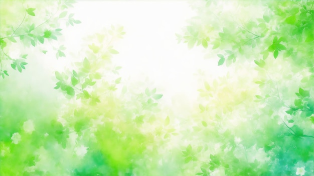 Abstrait vert feuillage aquarelle