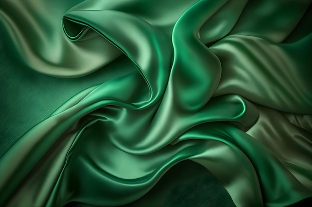 Abstrait vert fond de tissu en satin de soie