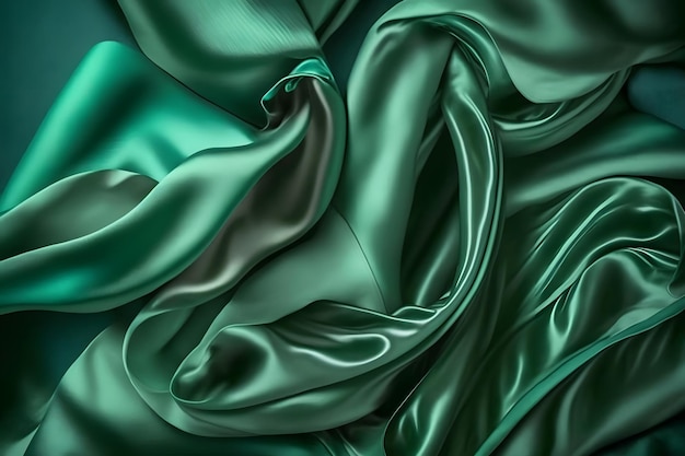 Abstrait vert fond de tissu en satin de soie