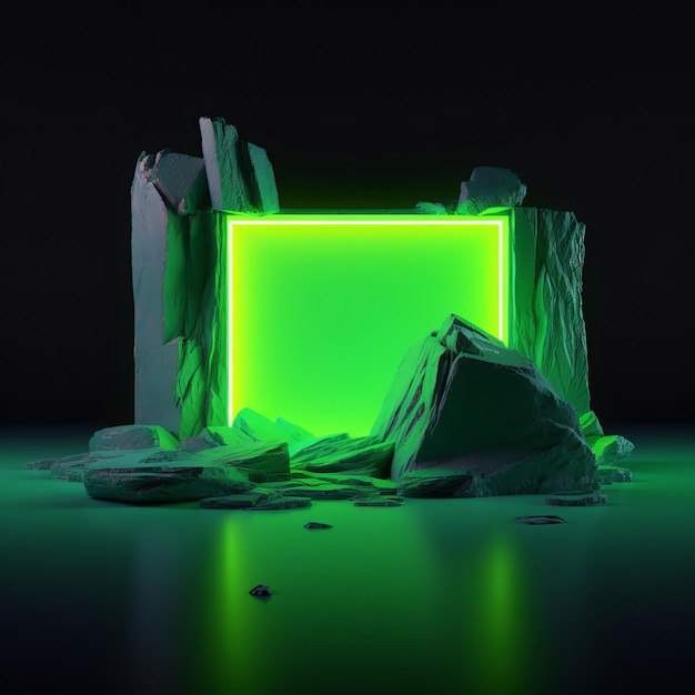 Abstrait vert néon brillant
