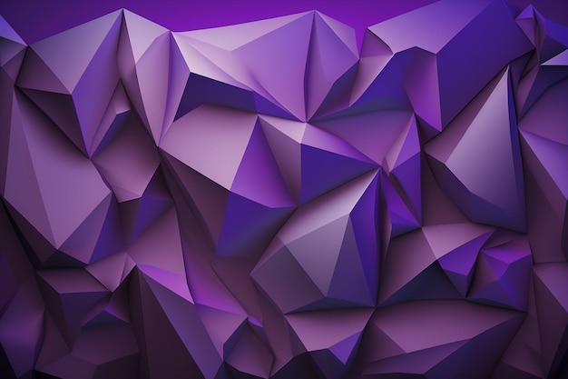Abstrait violet faible polygonale avec beaucoup de triangles ai génératif