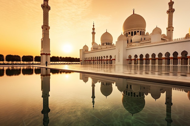 Abu Dhabi 3 novembre 2022 Les touristes visitent la grande mosquée Sheikh Zayed Vue nocturne en face de la grande mosquée