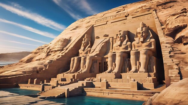 Photo abu simbel est le grand temple de ramsès ii en égypte.