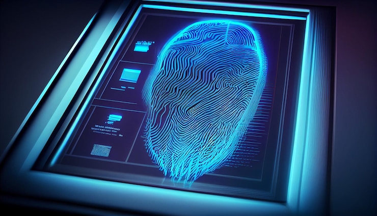 Photo accès sécurisé par empreintes digitales avec identification biométrique generative ai