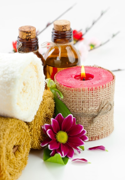 Accessoires d'aromathérapie au spa