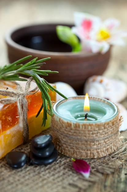 Accessoires d'aromathérapie au spa