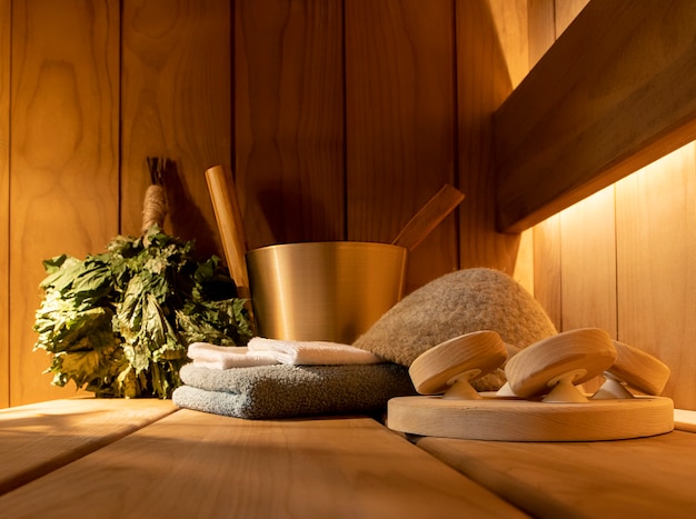 Photo accessoires de bain et sauna dans le hammam