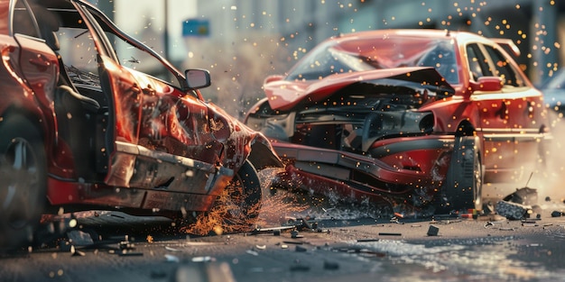 accident de voiture sur la route IA générative