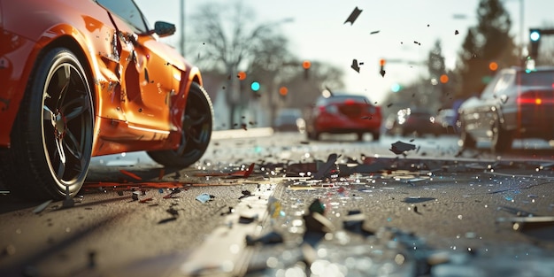 accident de voiture sur la route IA générative