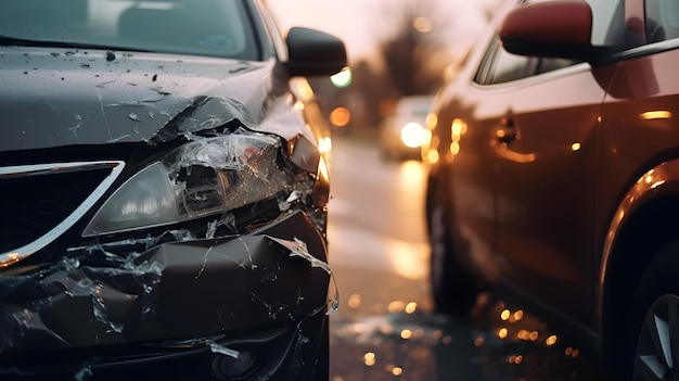 Accident de voiture sur la route