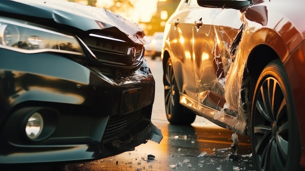 Accident de voiture sur la route