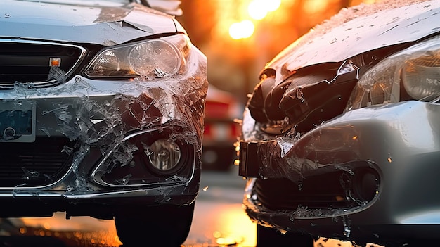 Accident de voiture sur la route