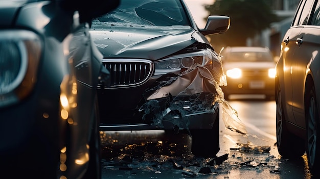 Accident de voiture sur la route