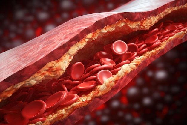 Accumulation de plaque Veine ou artère bloquée AI générative