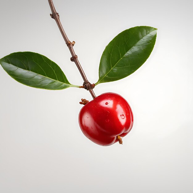 Acerole sur fond blanc