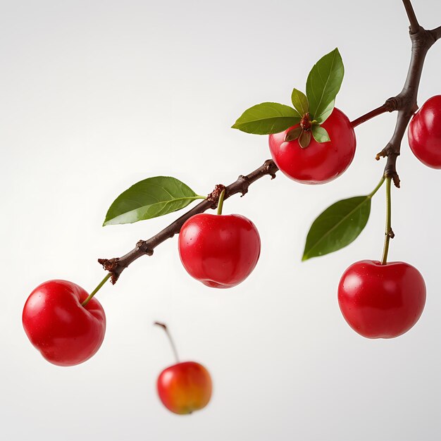 Acerole sur fond blanc