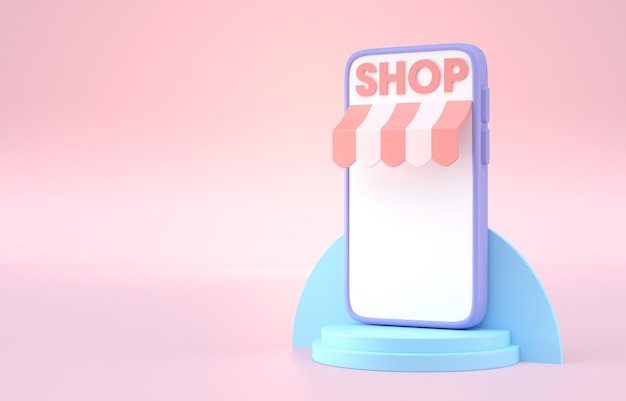 Achats en ligne Concept 3D Illustration 3D