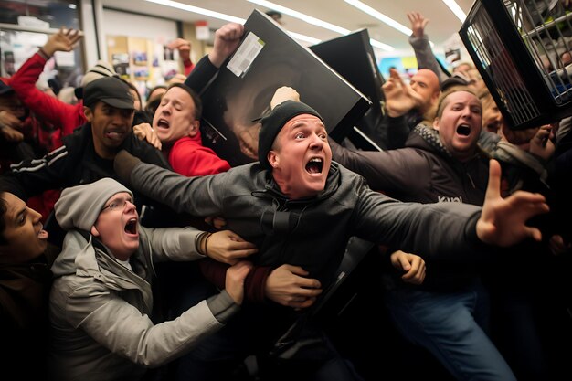 Photo des acheteurs en mission pour le vendredi noir