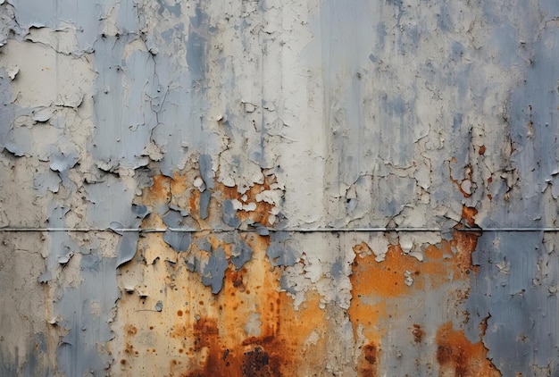 de l'acrylique sur toile de pluie rouillée bouchée contre le mur.