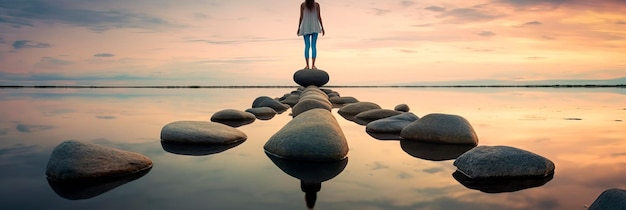 Acte d'équilibre Une interprétation de l'équilibre délicat nécessaire pour maintenir la santé mentale et surmonter les défis de la dépression et de la solitude AI générative
