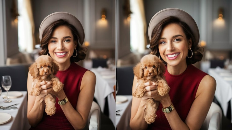 Photo un acteur avec un caniche et un caniche