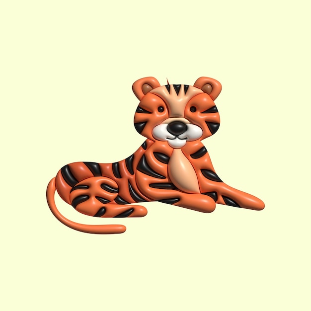 Actif animal mignon 3D avec fond clair