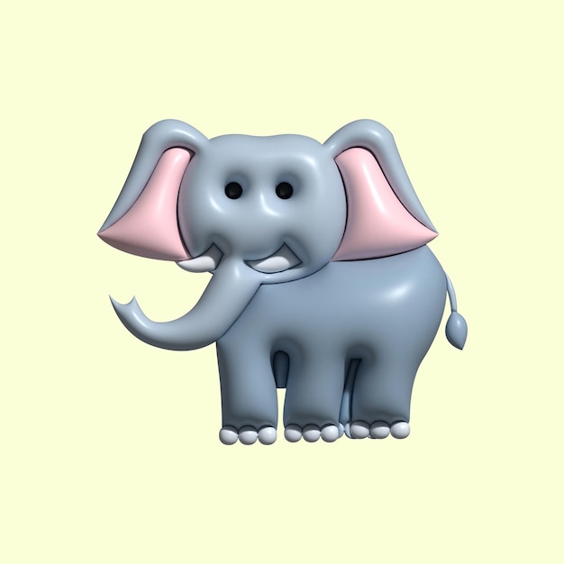 Actif animal mignon 3D avec fond clair