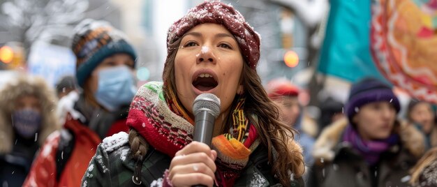 Photo activiste qui défend sans relâche une cause juste, l'esprit taxé.