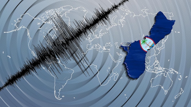 Activité sismique tremblement de terre Guam carte Échelle de Richter