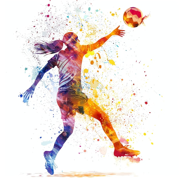 Activité thématique sportive d'aquarelle de handball