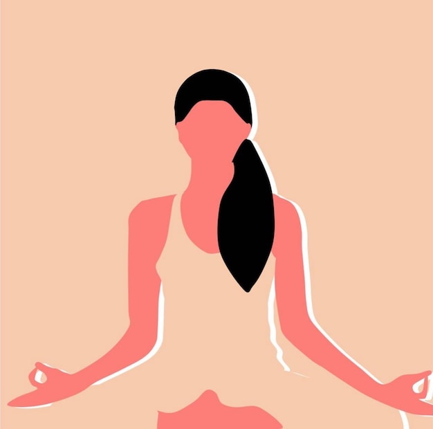 Activité de yoga méditation santé femme illustration fond de dessin animé