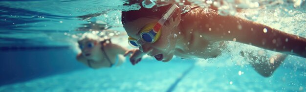 Photo activités d'été de natation dans la piscine