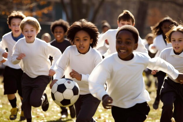 Activités scolaires des enfants, y compris l'apprentissage de la lecture, le sport, la rentrée à l'école, le vélo.