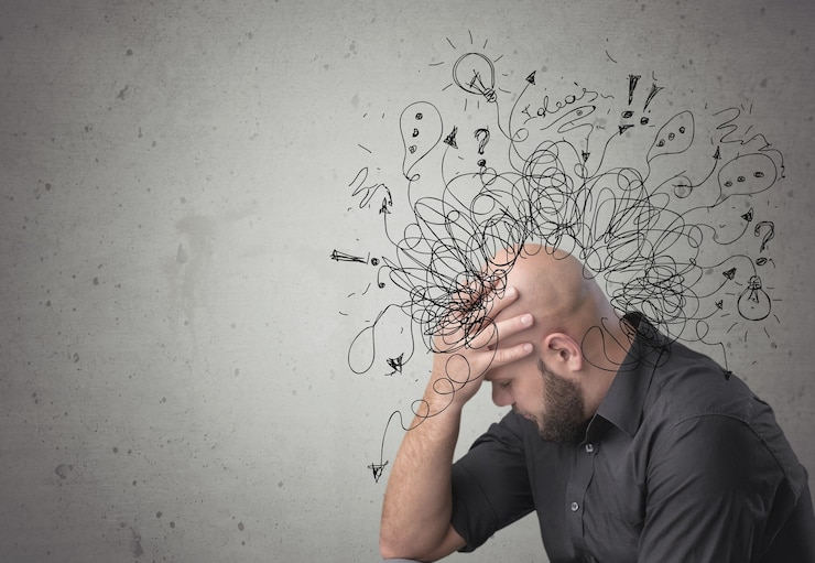 Photo adh stress anxiété adulte homme dur désordre