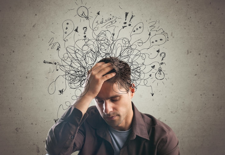 Photo adh stress anxiété adulte homme dur désordre