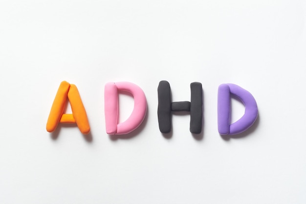 Adhd formé de blocs de scrabble