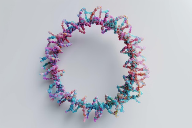 L'ADN de forme circulaire abstraite isolé sur fond blanc illustration 3D