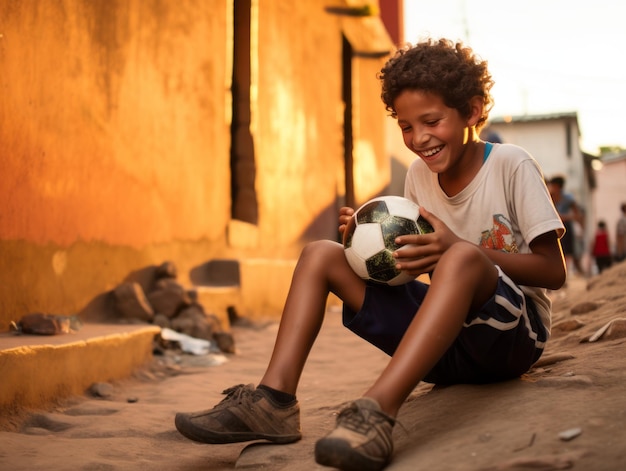 Un adolescent colombien utilise un smartphone pour jouer à des jeux