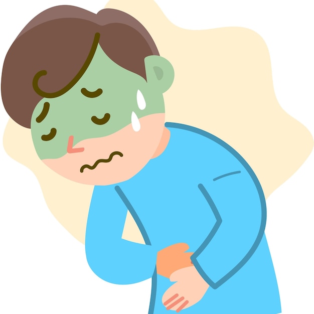 Un adolescent en douleur sur les toilettes.