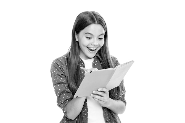 Adolescent écolière avec des livres isolé fond blanc studio Portrait of happy smiling adolescente enfant fille