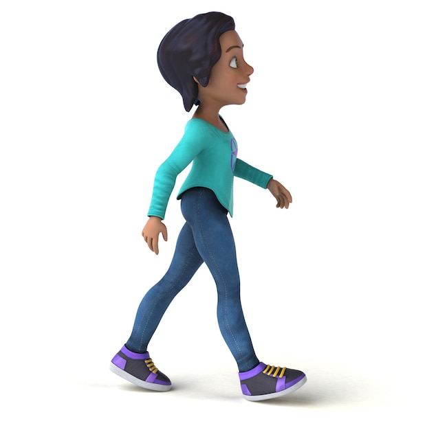 Adolescente asiatique de dessin animé 3D amusant