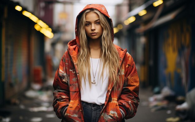 Photo une adolescente de la mode de la rue