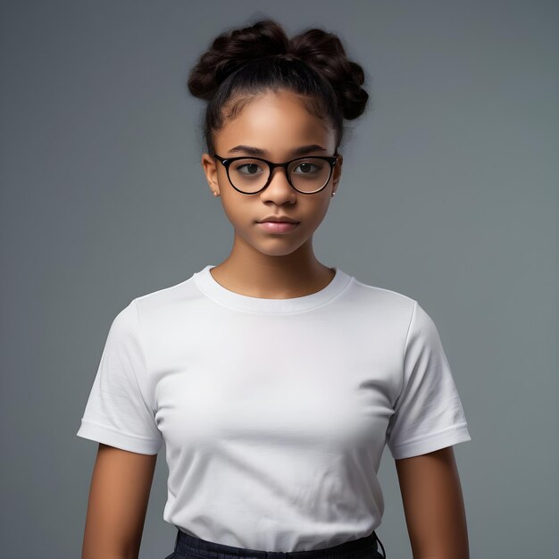 Une adolescente noire portant des lunettes optiques