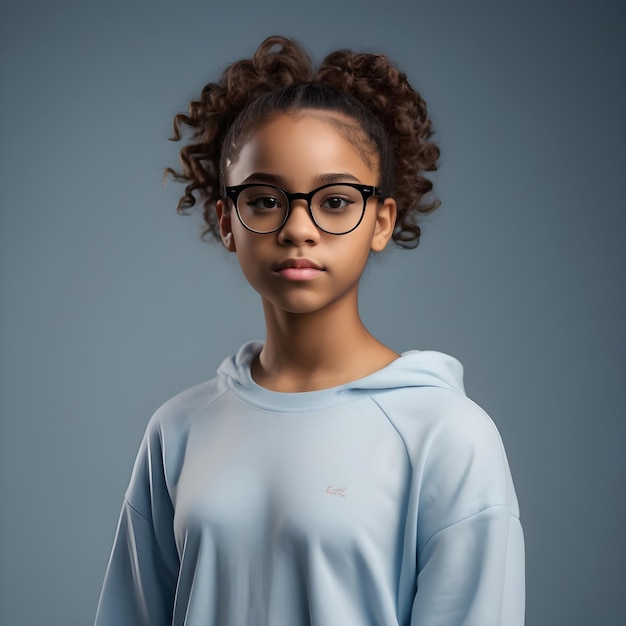 Une adolescente noire portant des lunettes optiques