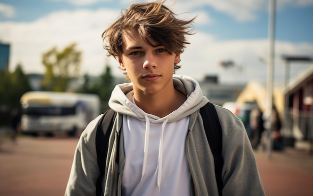 Photo les adolescents à la mode sur le skateboard