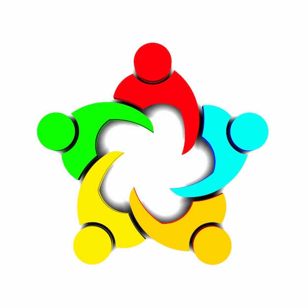 Adopter le concept de l'union de l'équipe du groupe de personnes pour les enfants